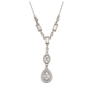 Givenchy Crystal Pavé Teardrop Y Pendant Necklace